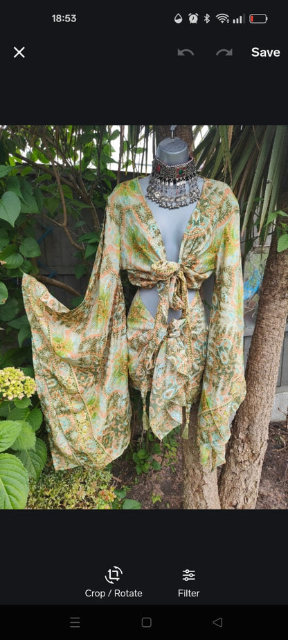 Pefkos co ord set top and sarong scarf 