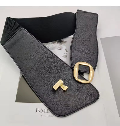 Brown Stretch Gold Buckle Belt