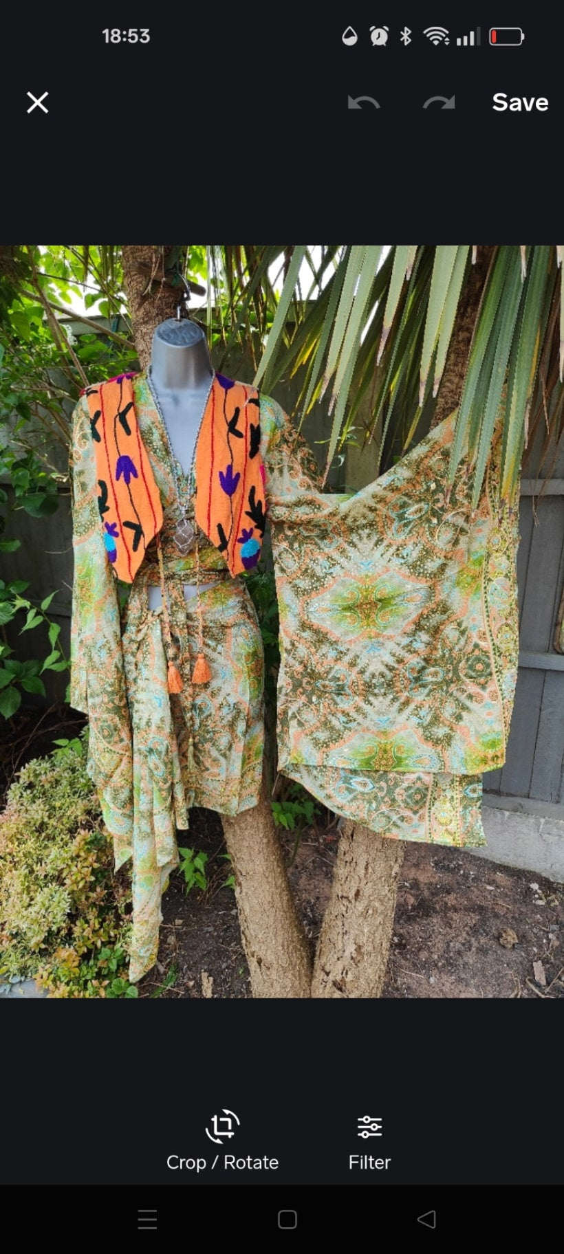 Pefkos co ord set top and sarong scarf 