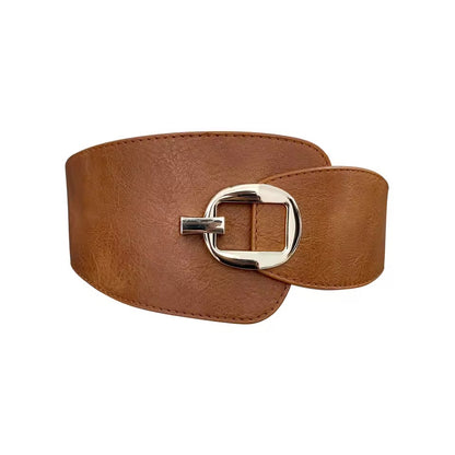 Brown Stretch Gold Buckle Belt