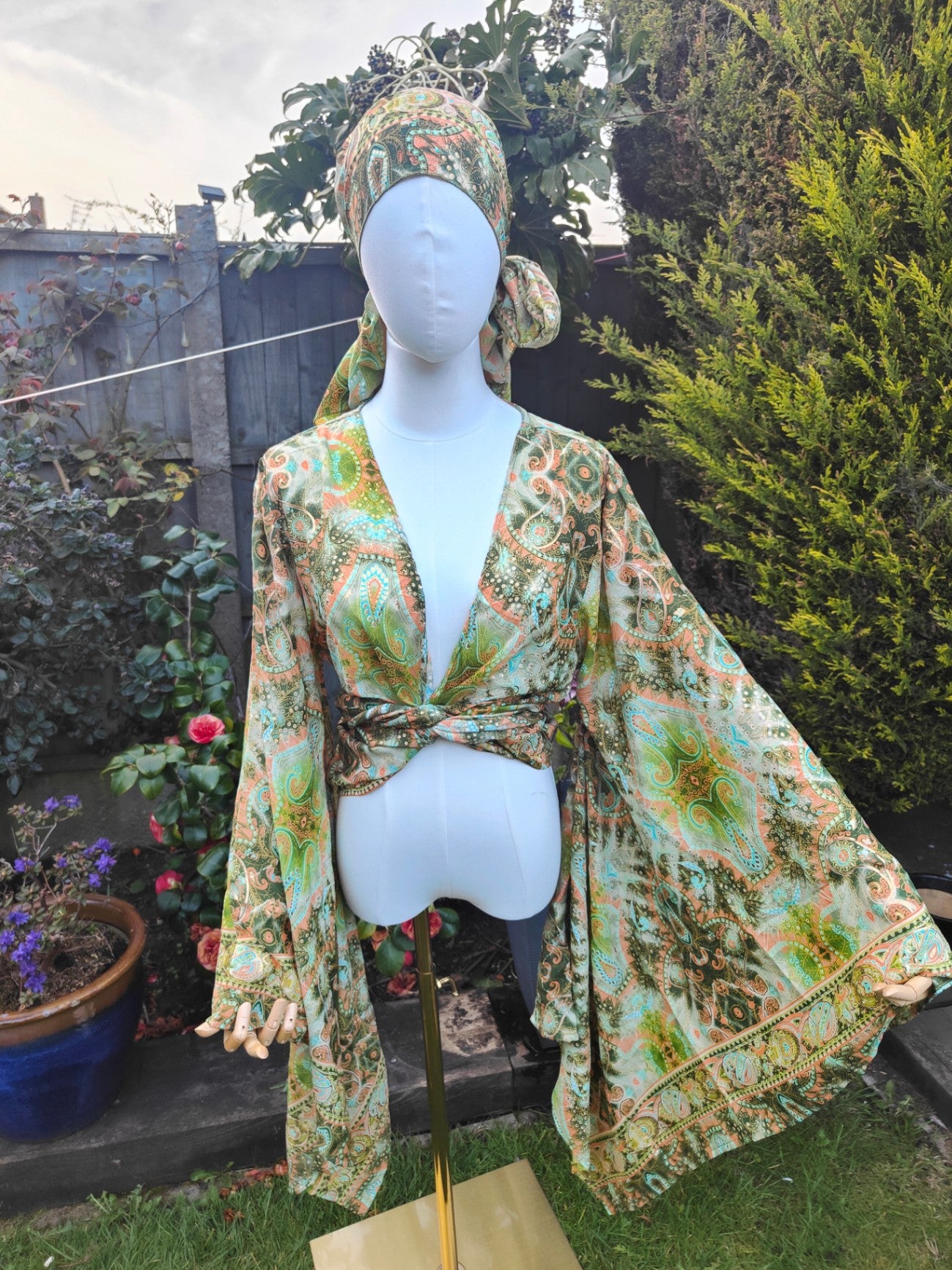 Pefkos co ord set top and sarong scarf 
