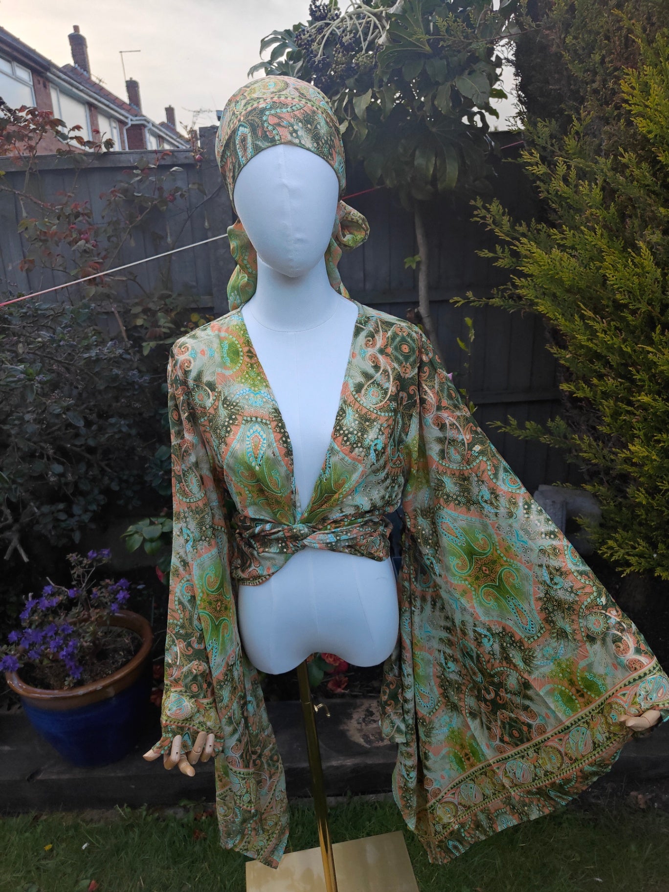 Pefkos co ord set top and sarong scarf 