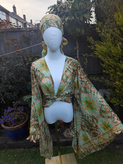 Pefkos co ord set top and sarong scarf 