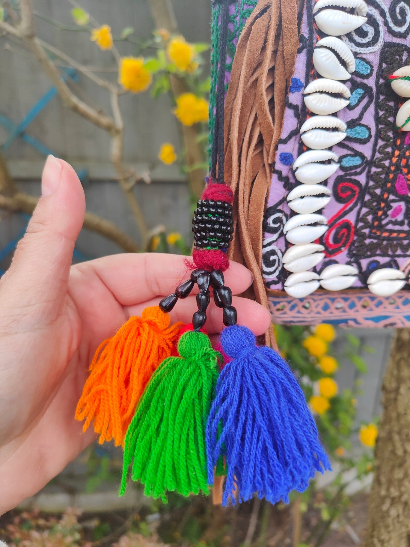 Mini city bag with detachable vintage strap purple