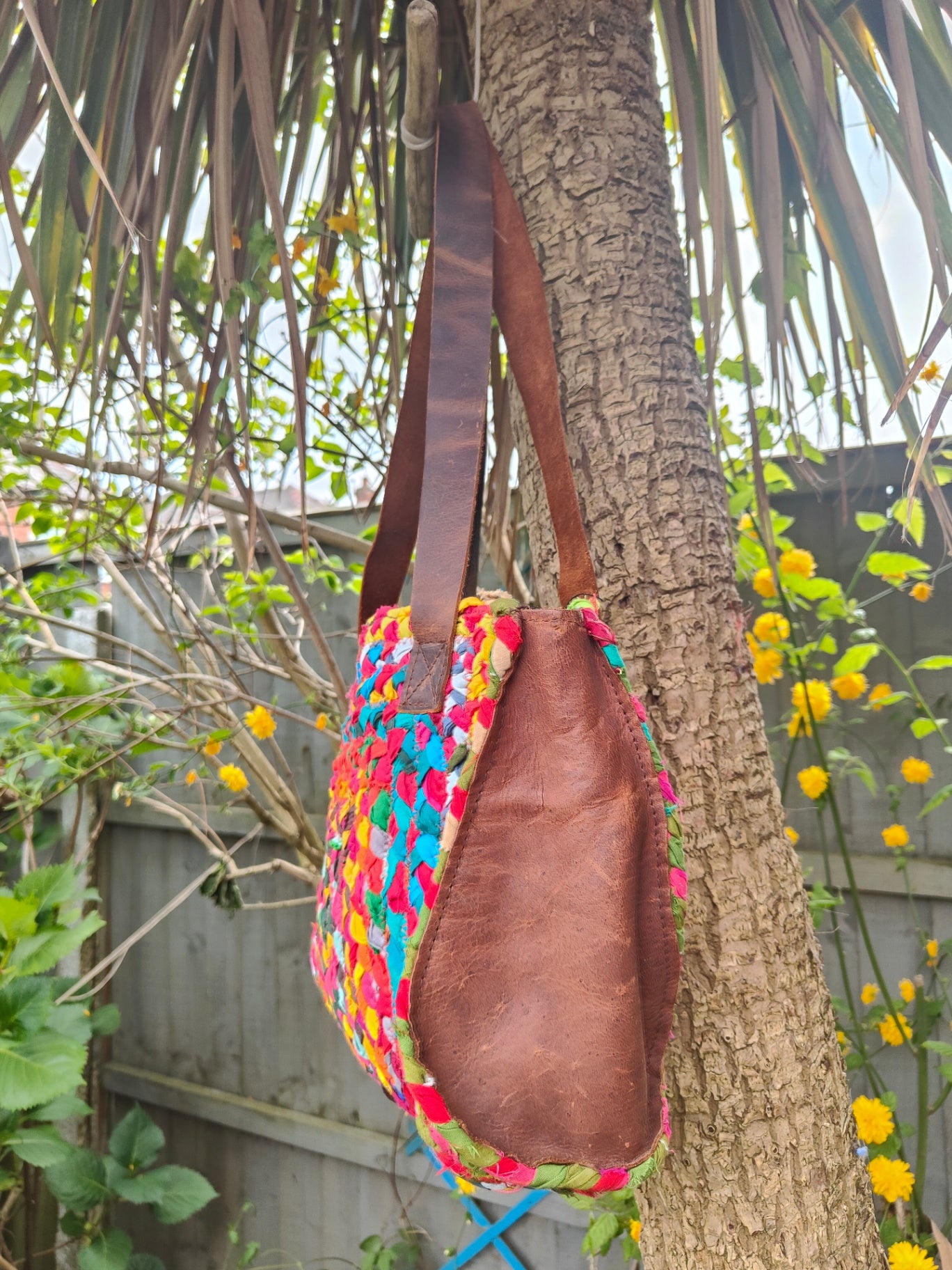 Sari rag rug hand bag / shoulder bag 