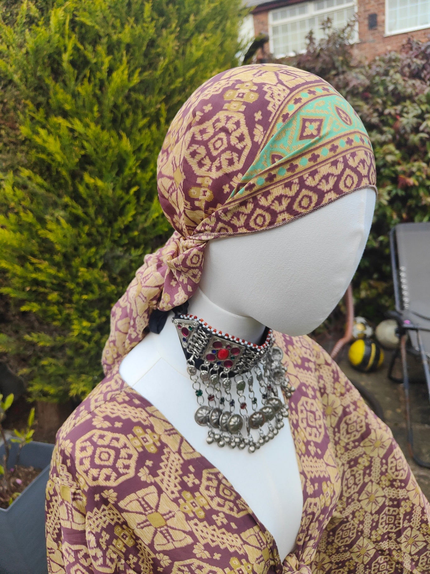 Pefkos co ord set top and sarong scarf choc mint