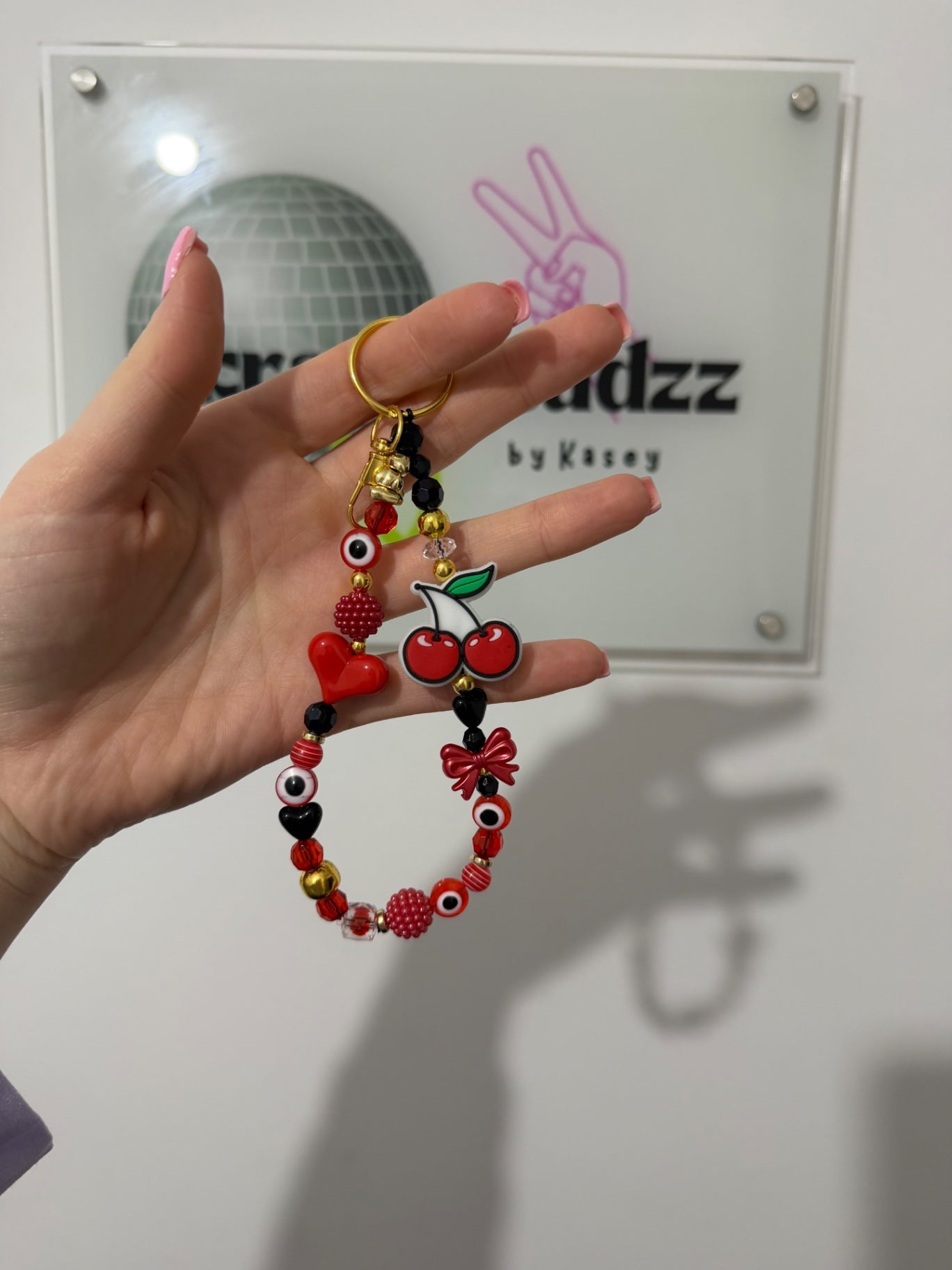 ‘Cherry’ keyring - gold