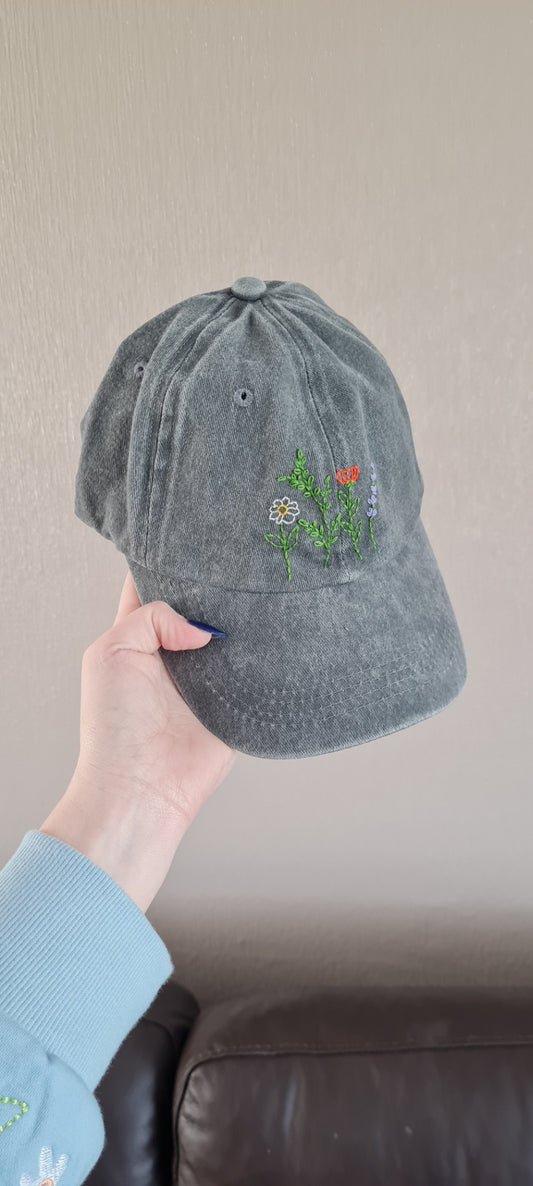 Floral Embroidered Cap