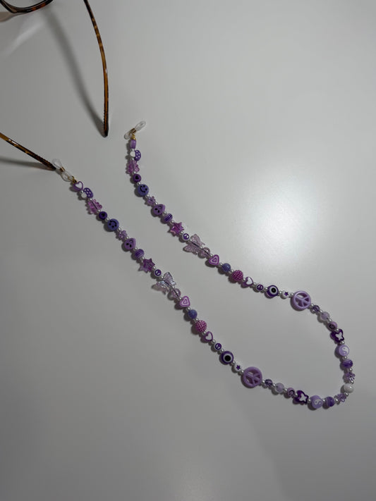 Tropical summer sunglasses strap - purple