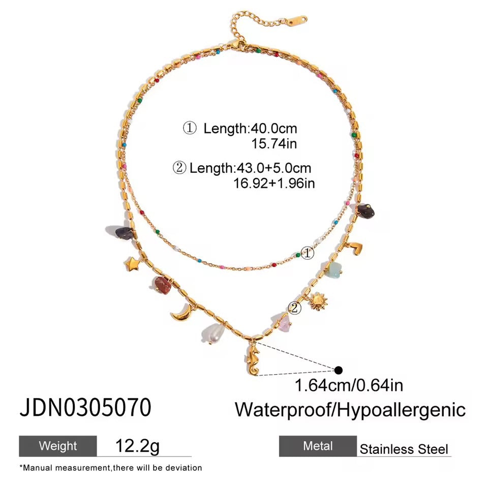 ✨ Moon Dance Talisman Charm Necklace Gold