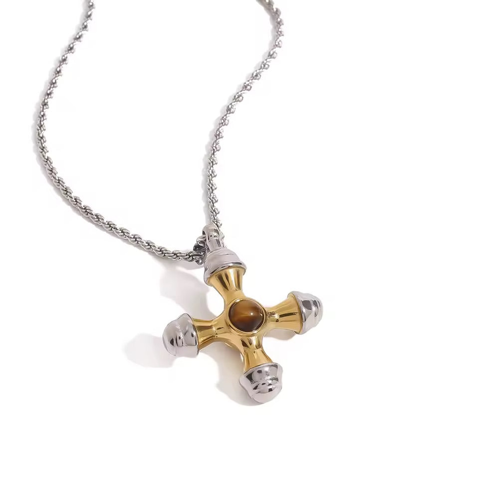 ✨ Warrior Tiger’s Eye Protection Cross