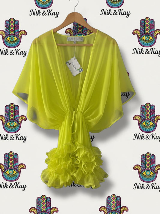 Yellow frill kimono