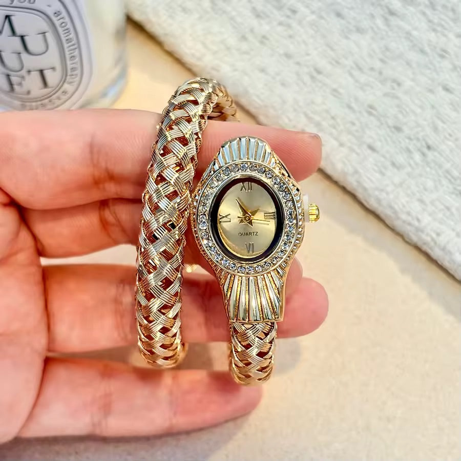 Crystal Gold Snake Watch Stainless Steel
