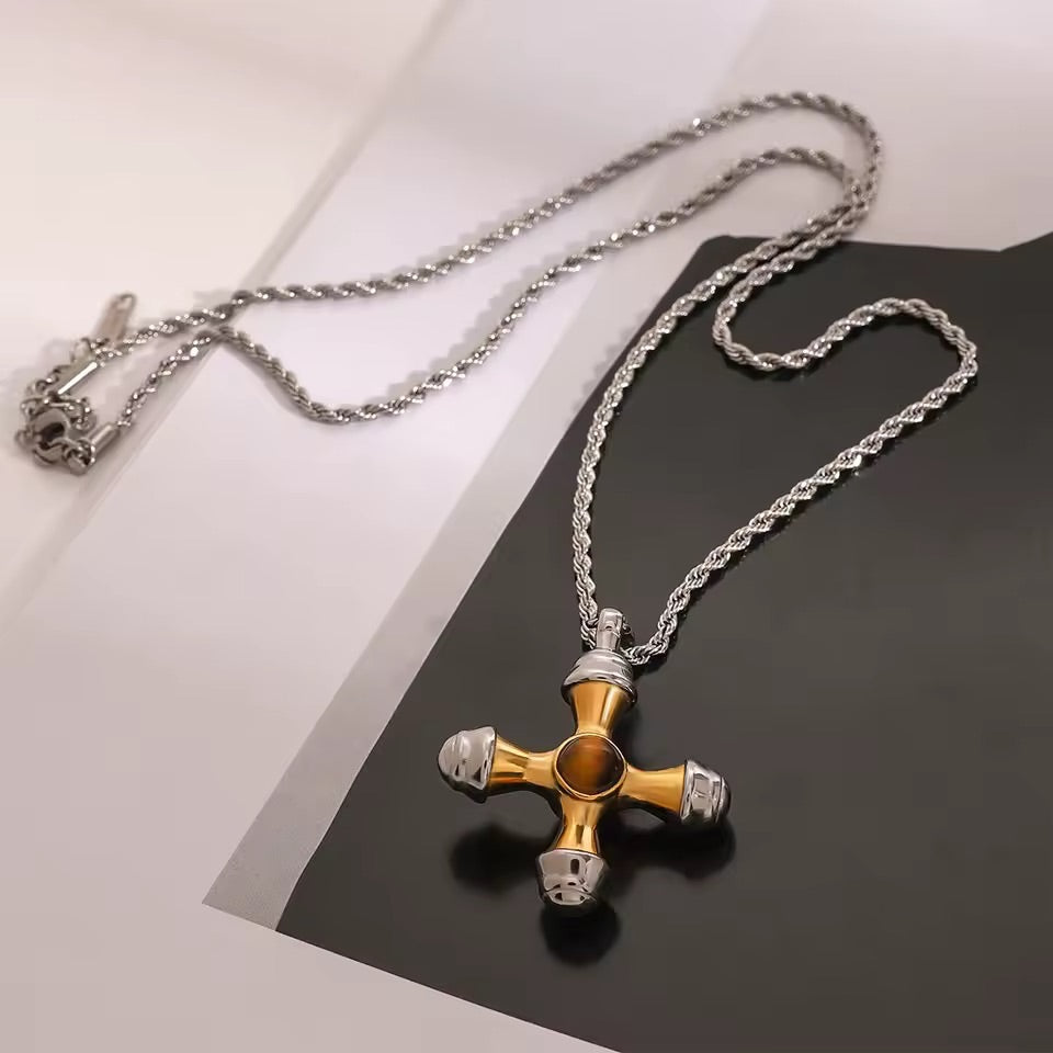 ✨ Warrior Tiger’s Eye Protection Cross