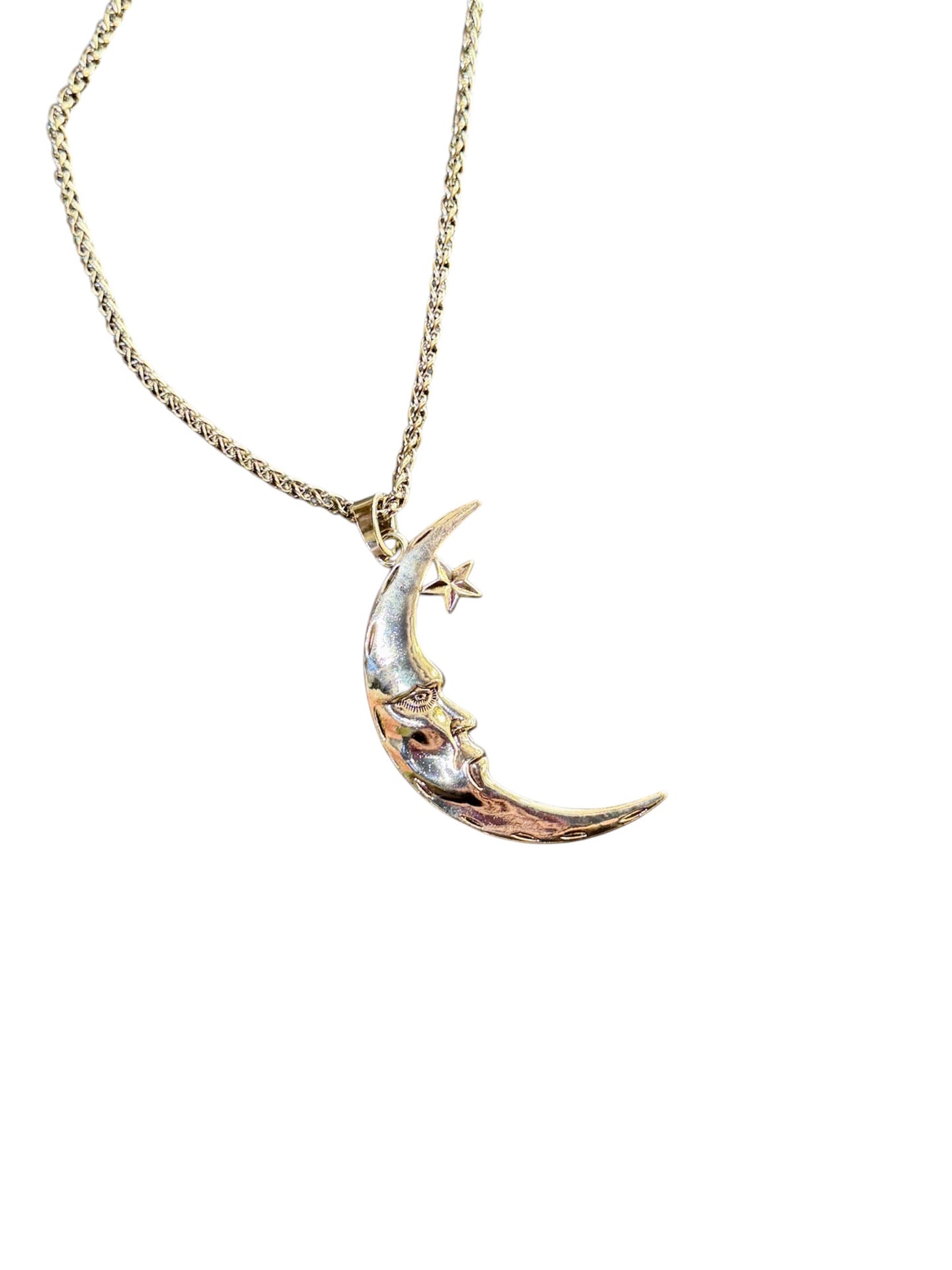 Moon Amulet Necklace Silver