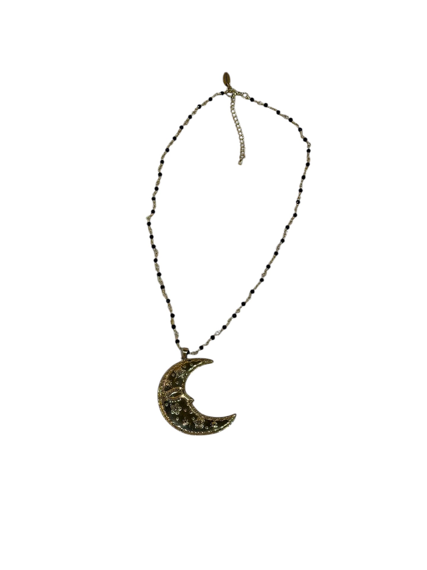 Talisman Gold Moon Crystal Chain Necklace 