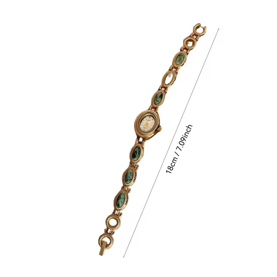 Gold Beaded Chain Watch
