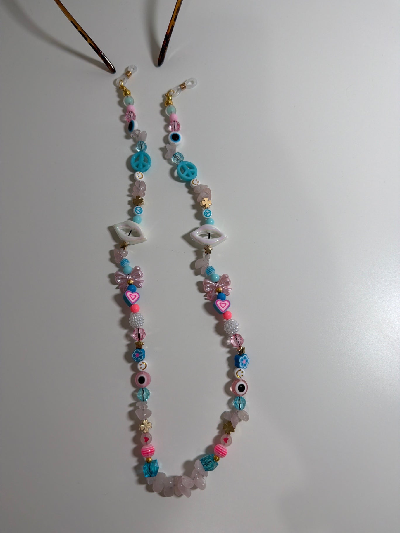 Twin flame sunglasses strap - pink/blue/gold