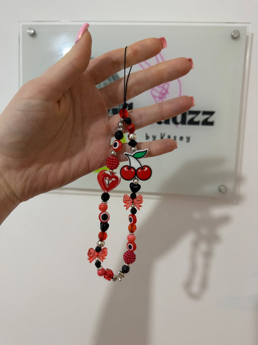 ‘Cherry’ phone charm - silver