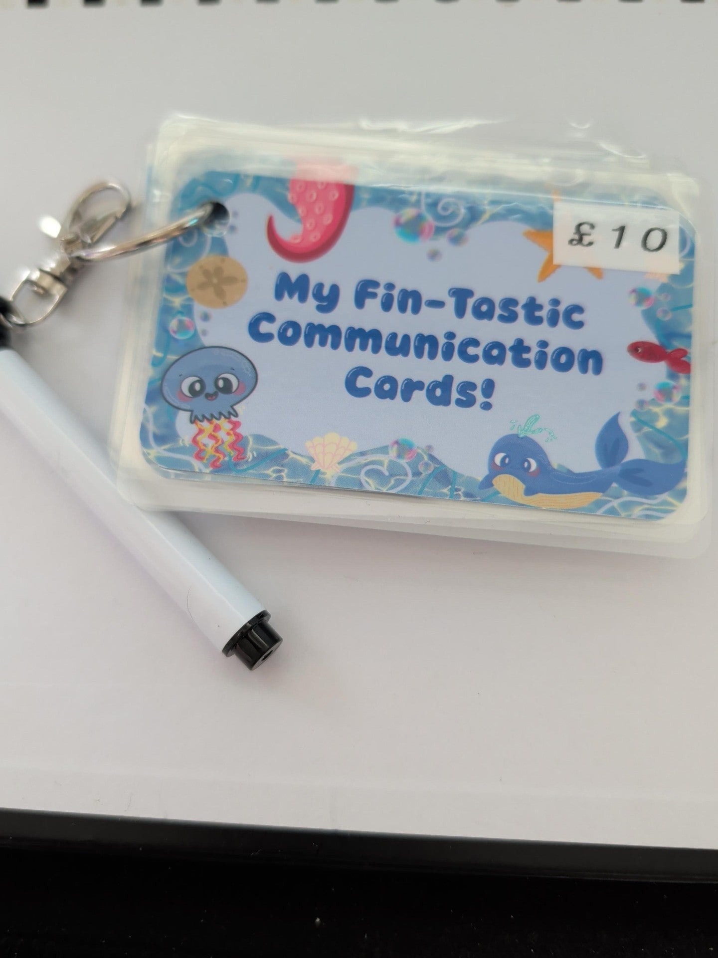 Fin-tastic communication cards black