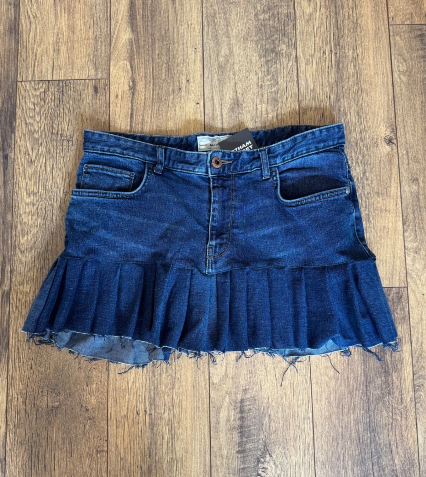 Remade Y2K Denim Pleated Mini Skirt
