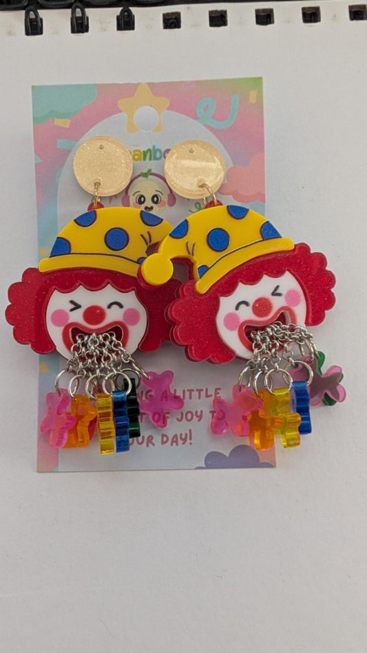 Yellow Clown Earrings
