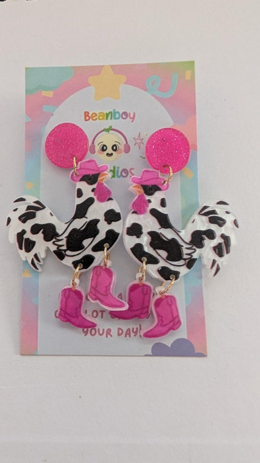 Cowgirl Chicken Earrings