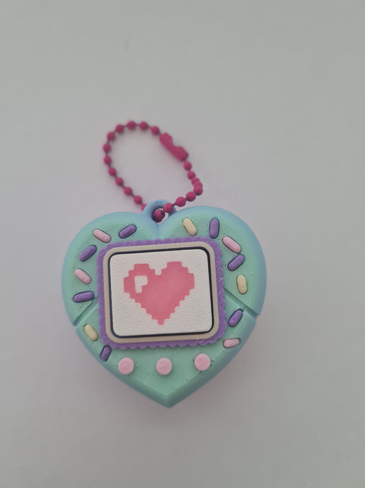 pink heart virtual pet keyring