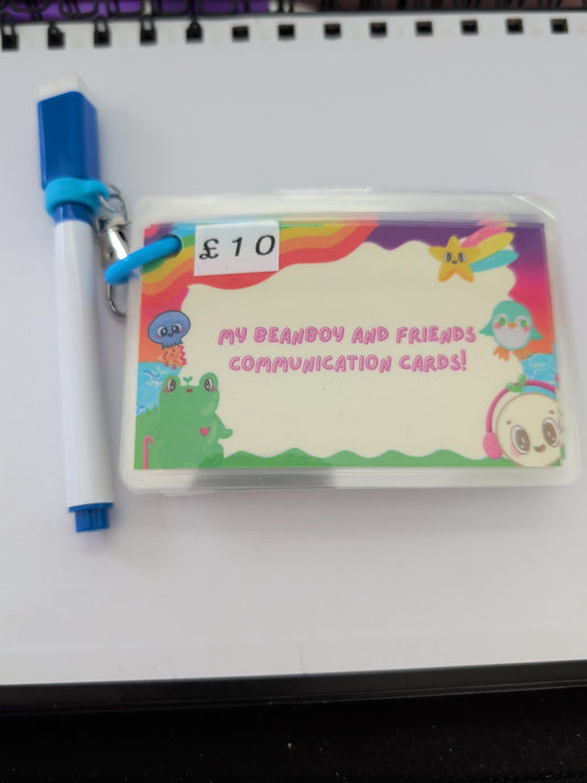 Beanboy & friends communication cards blue