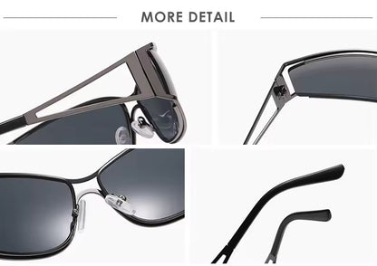 Shield Y2K Metal Sunglasses Silver