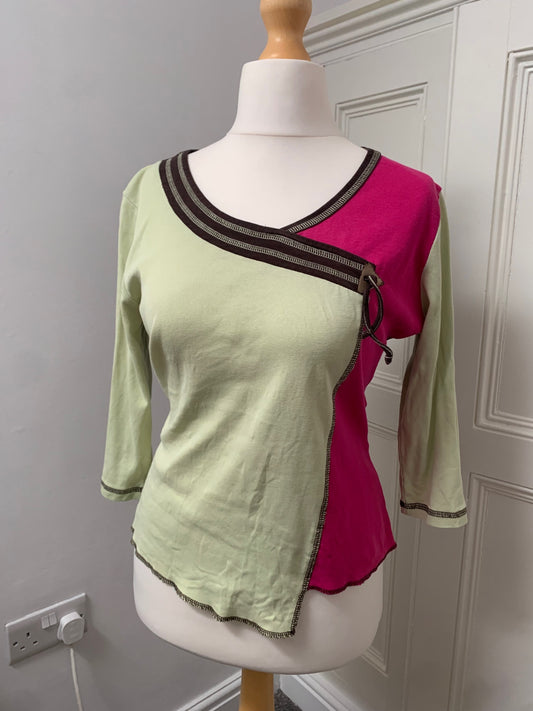 100% cotton armand thiery colourblock top
