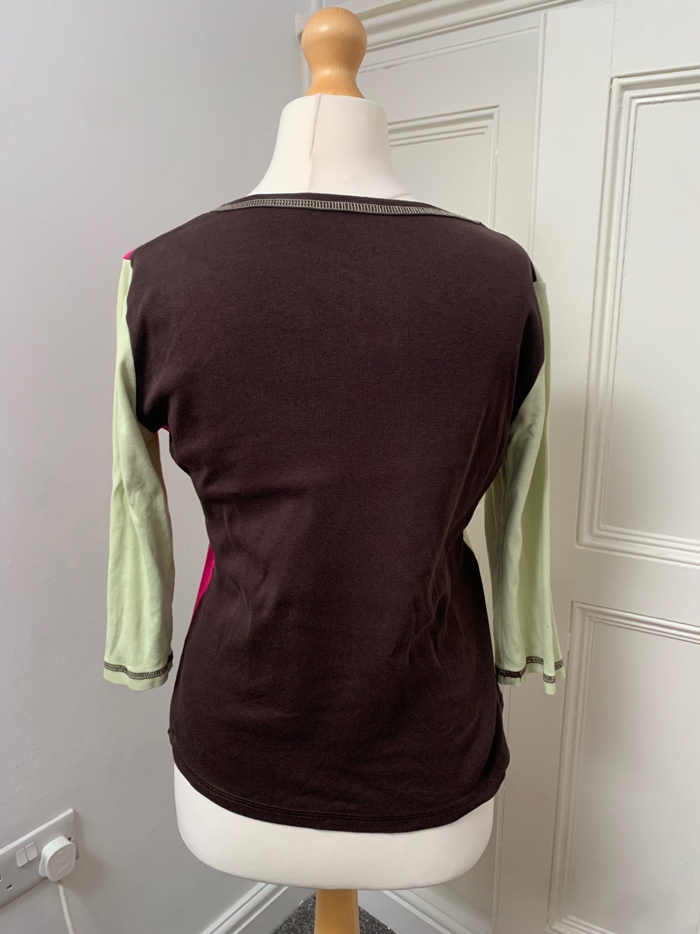 100% cotton armand thiery colourblock top