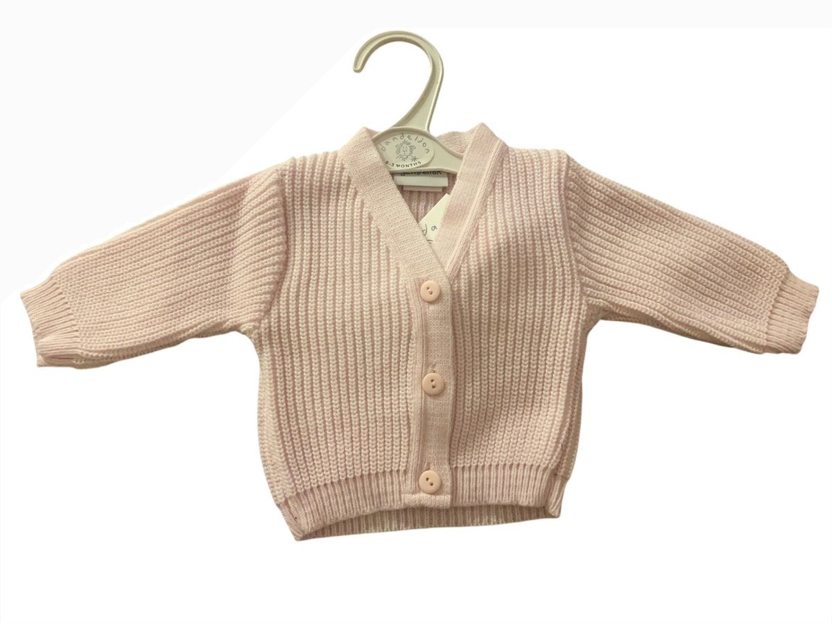 0-3m Pink Hello World Cardigan