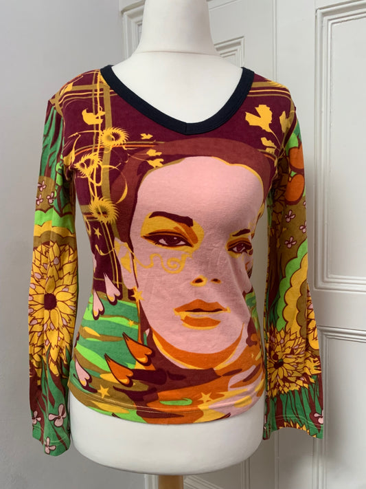 100% cotton vintage hayes graphic top 