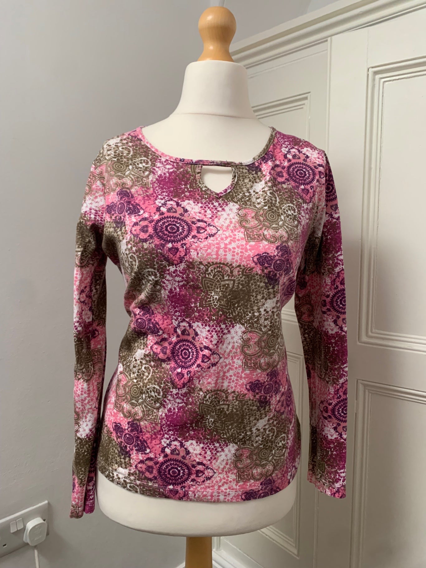 100% cotton pink balsamik top