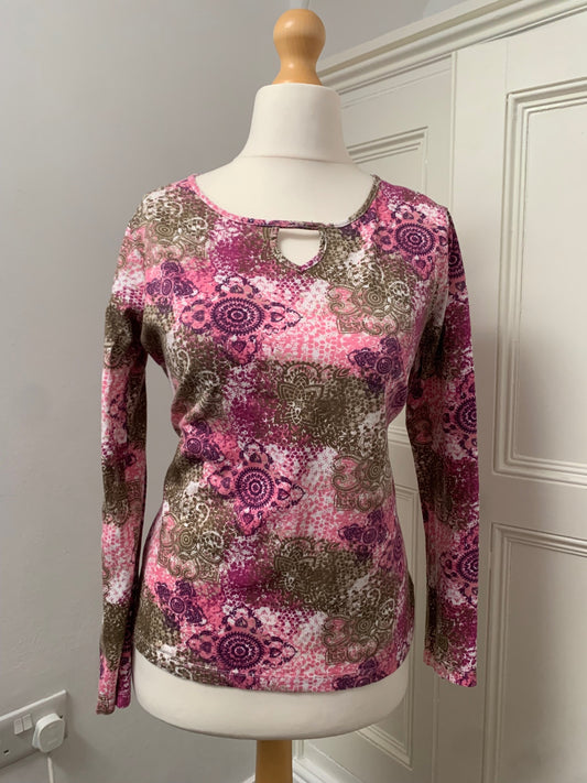 100% cotton pink balsamik top