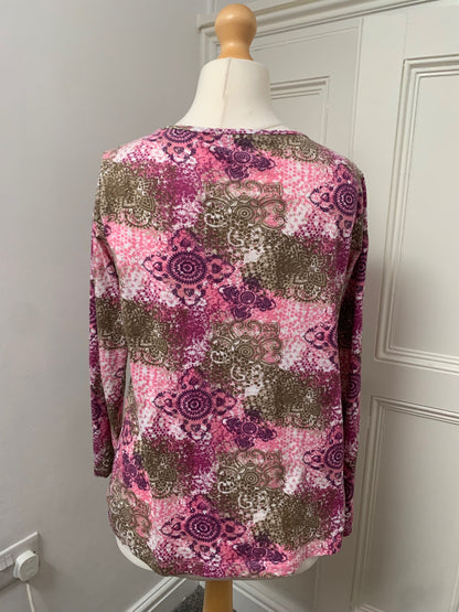 100% cotton pink balsamik top