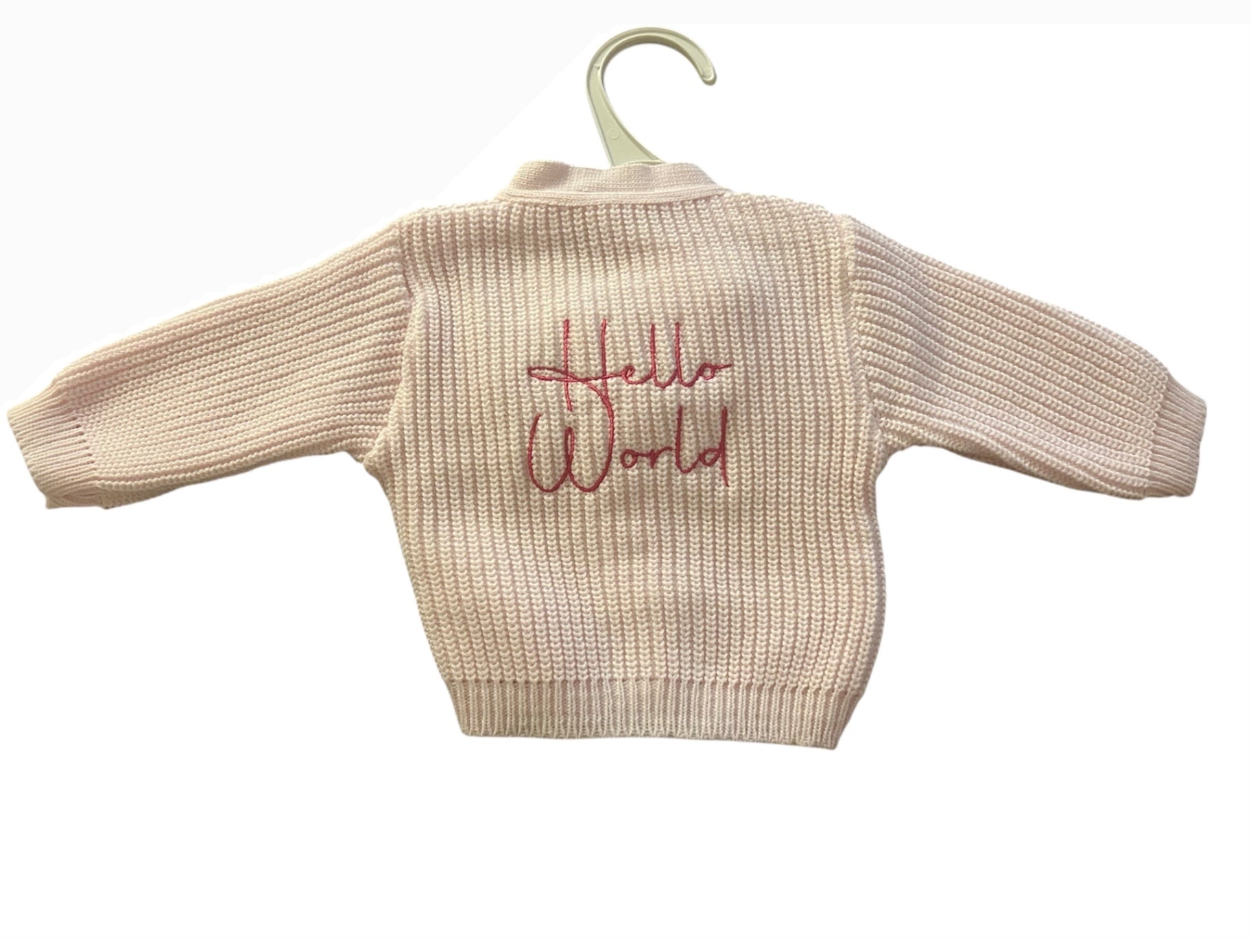 0-3m Pink Hello World Cardigan 