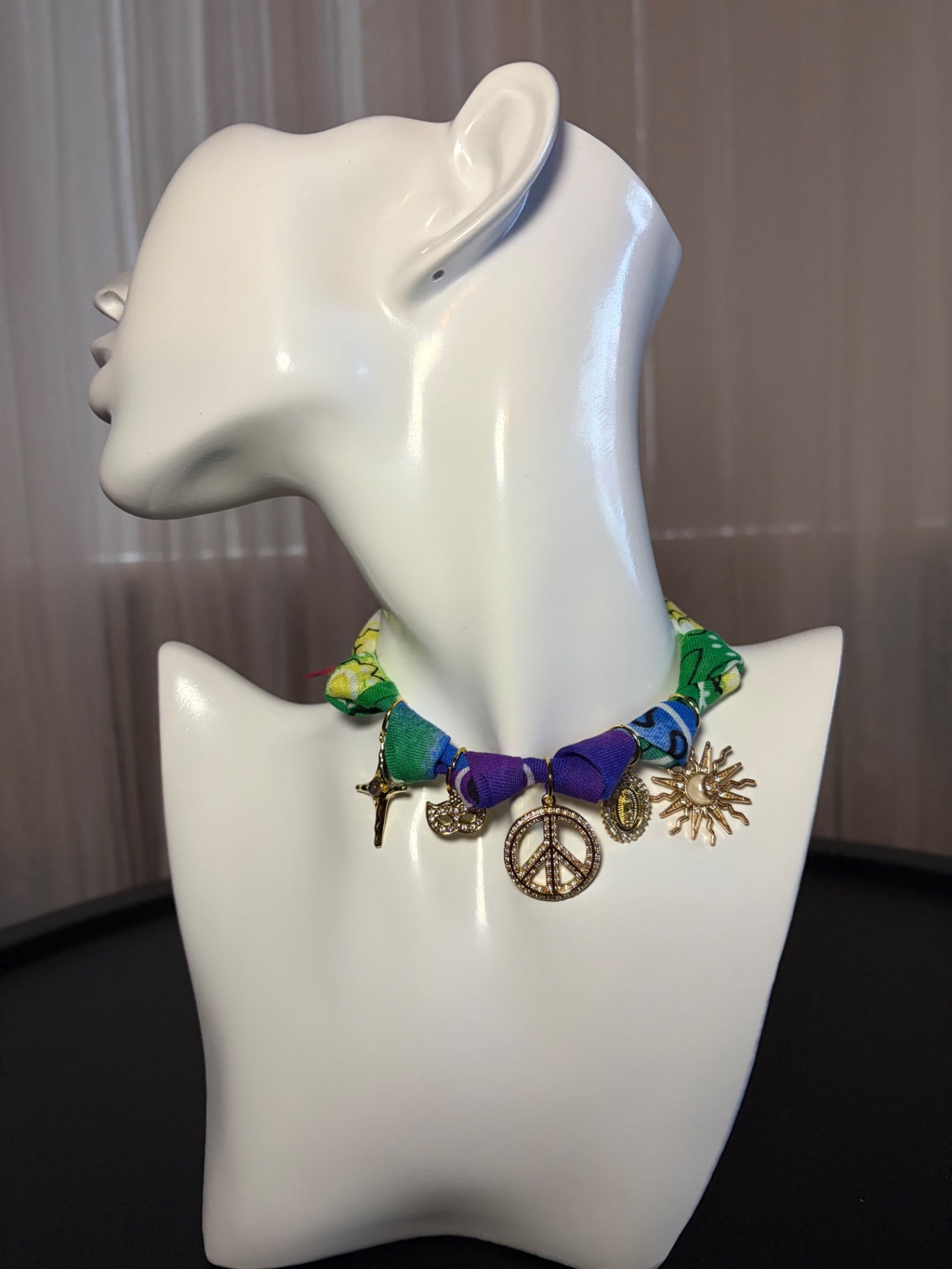 Rainbow bandana charm necklace 