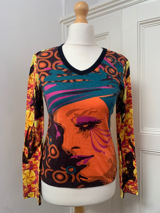 100% cotton vintage hayes graphic top