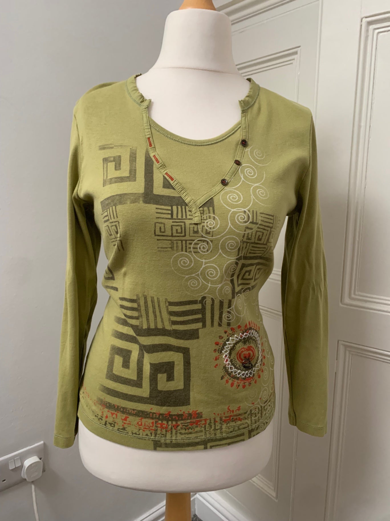 vintage 100% cotton green top