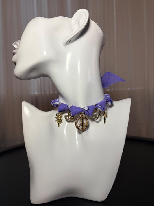 Lilac bandana charm necklace 