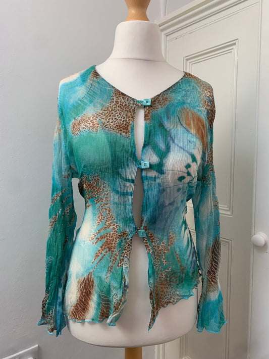 vintage silk blue cardigan 