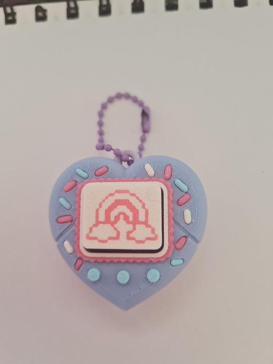 Heart Rainbow Virtual Pet Clicker Keychain
