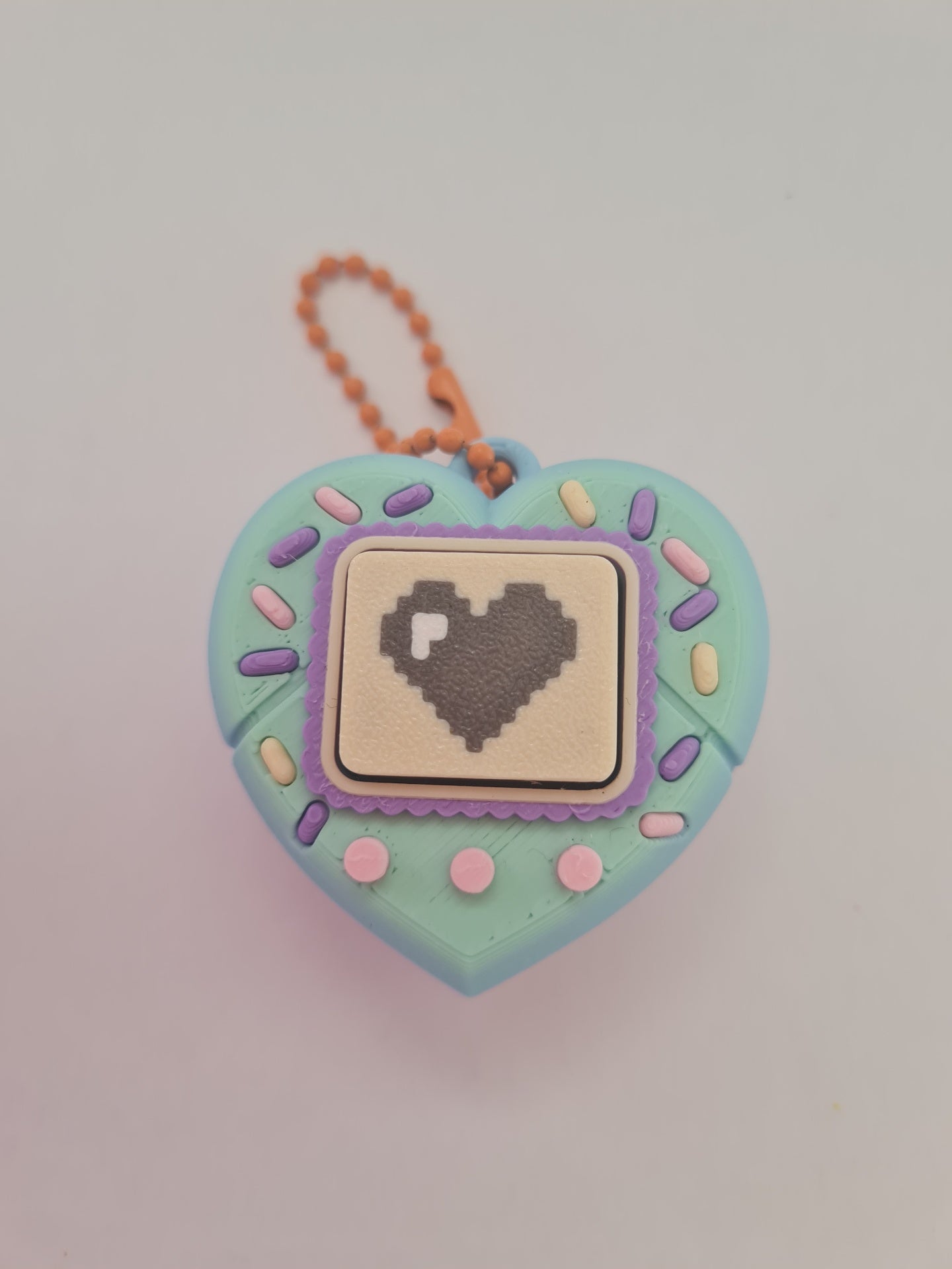 Blue Heart Virtual Pet Clicker keychain