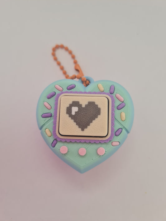 Blue Heart Virtual Pet Clicker keychain