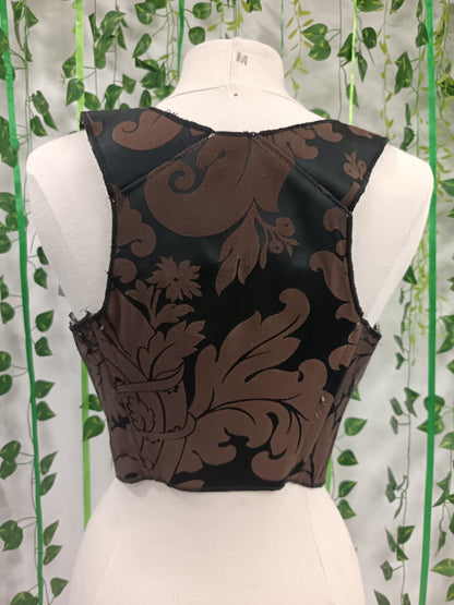 Black brown corset top