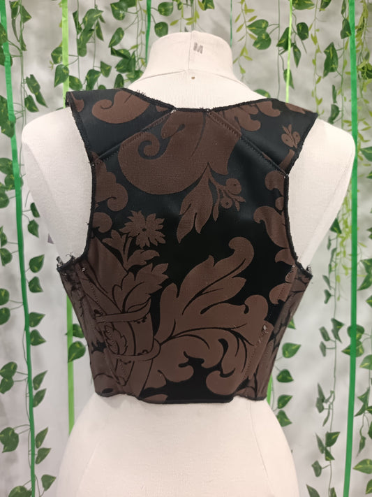 Black brown corset top