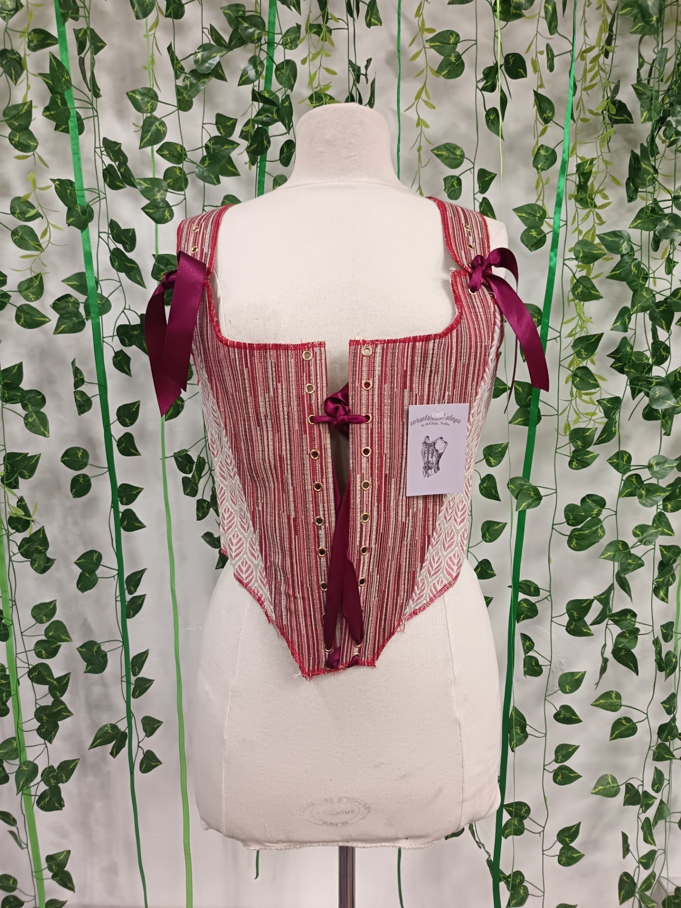 Corset top red stays