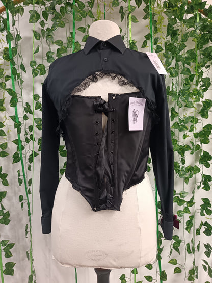 Black satin corset top